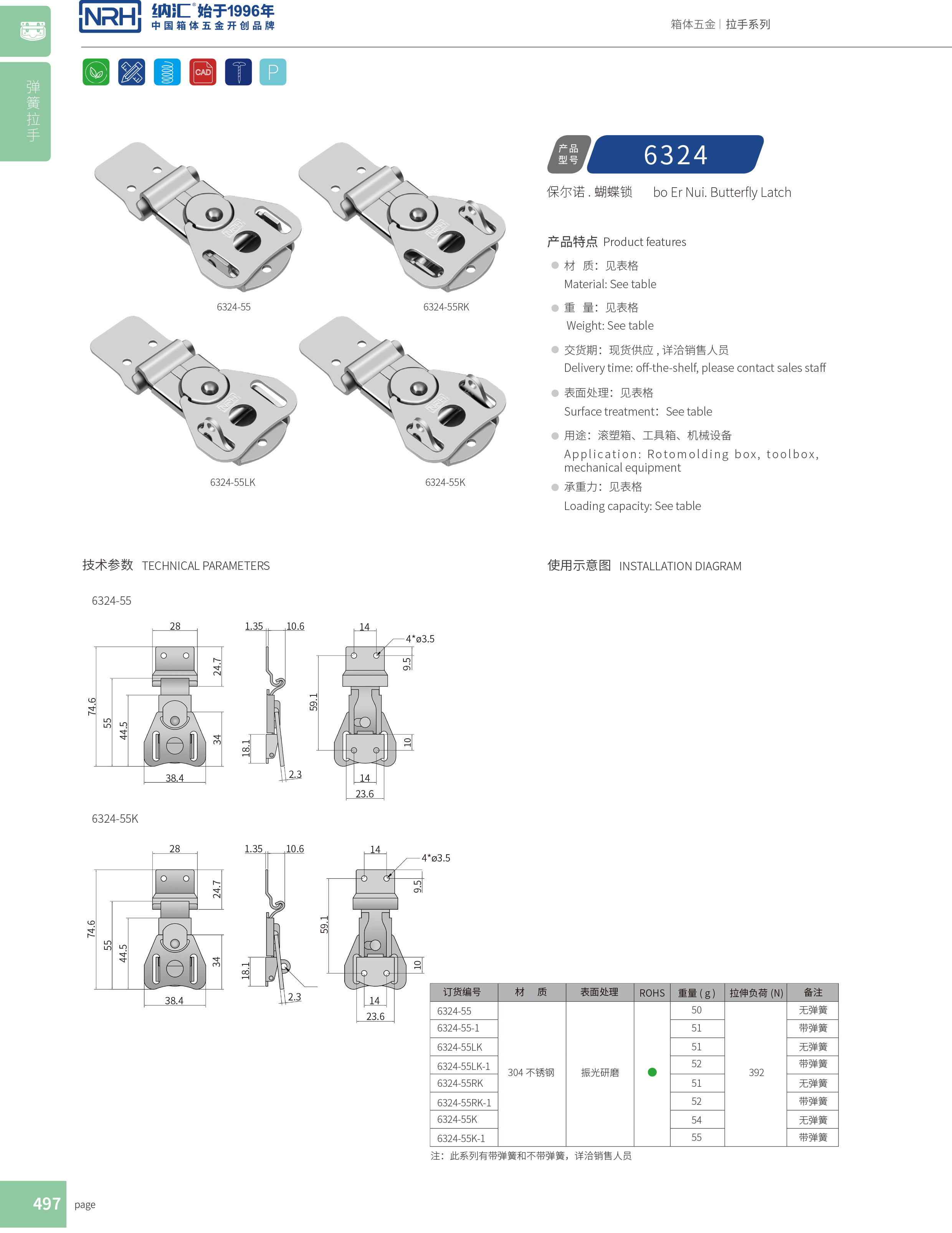 蝴蝶锁芯6324-55RK冷藏箱午夜网站在线观看_广告箱箱扣_NRH救灾箱箱扣