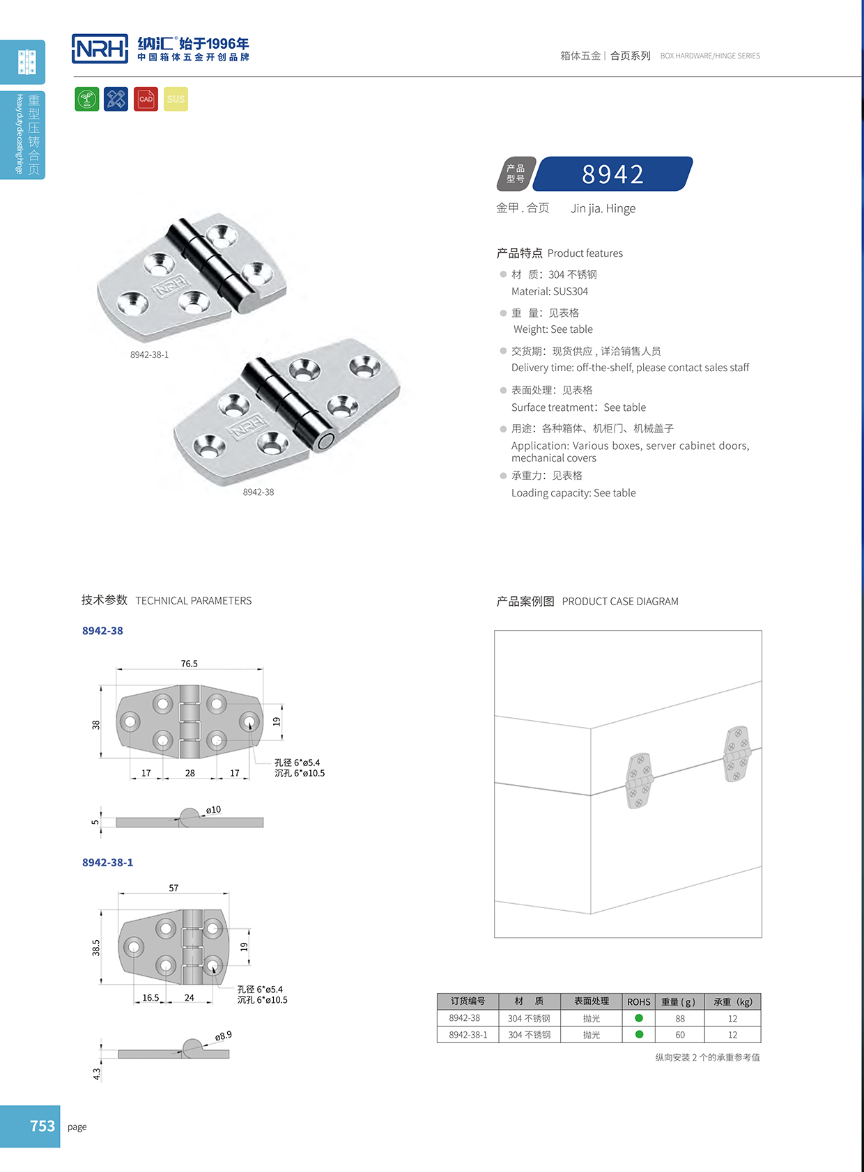 午夜国产在线观看/NRH 8942-38 五金工业铰链